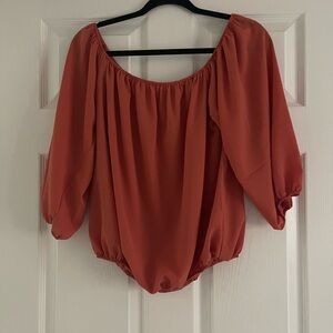 Burnt Orange Off Shoulder Blouse